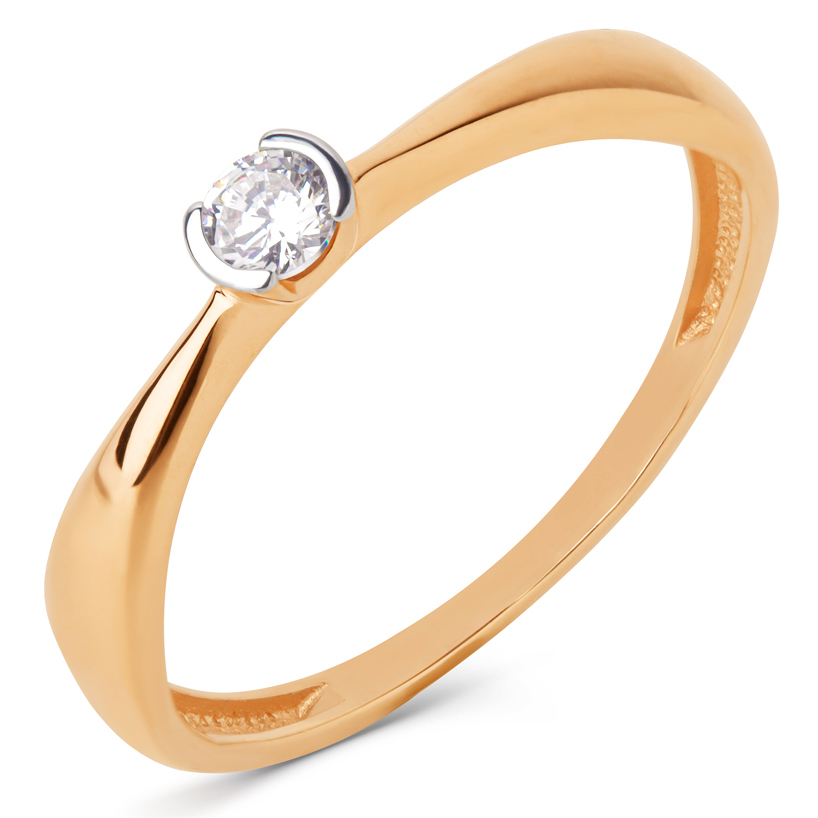 Кольцо, золото, фианит, 017621-1102